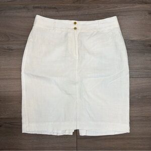 BANANA REPUBLIC- White %100Linen Pencil Skirt- WORN ONCE